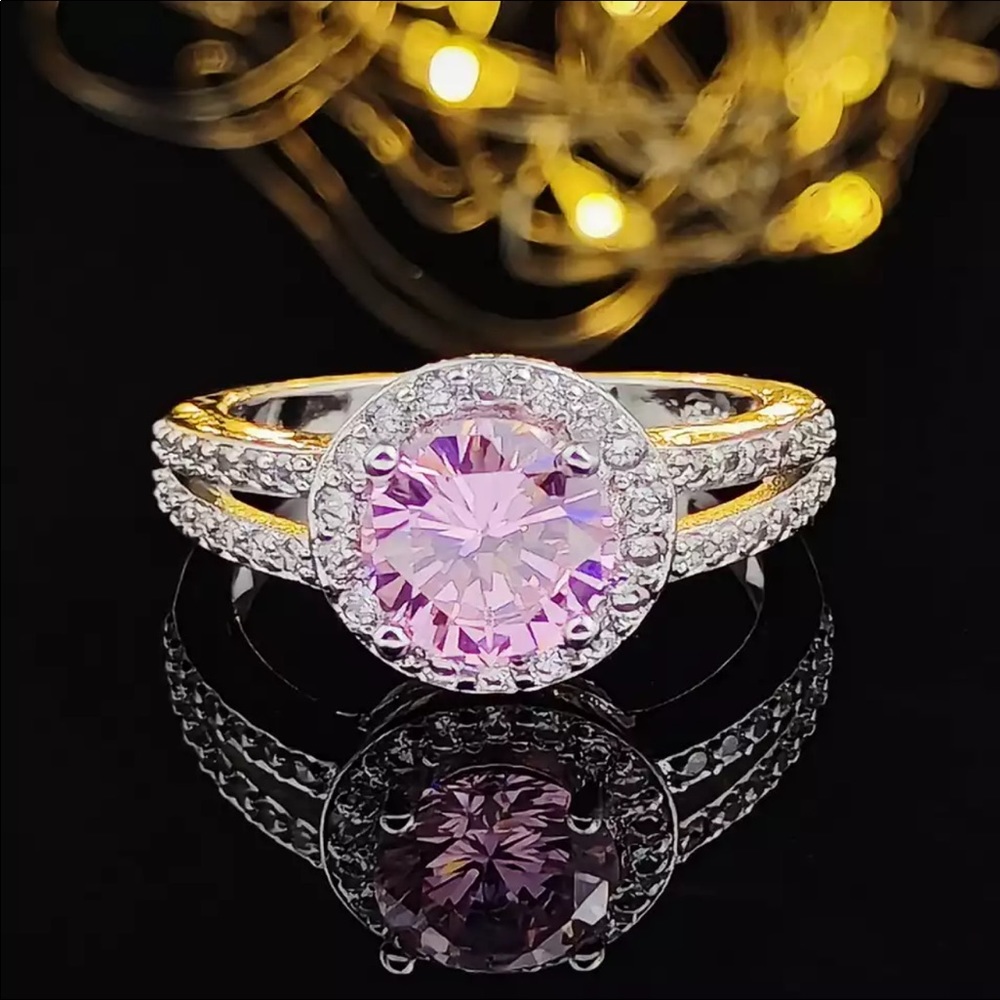New Women’s 925 Silver Round Cut Sapphire Ring